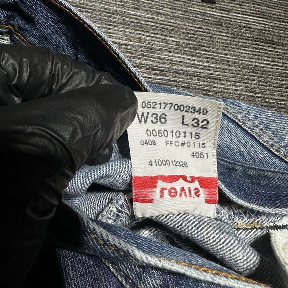 Levi's Jeans Men's Size 36x32 Blue Vintage Button Fly Colombia Straight Cut Off - Picture 16 of 16